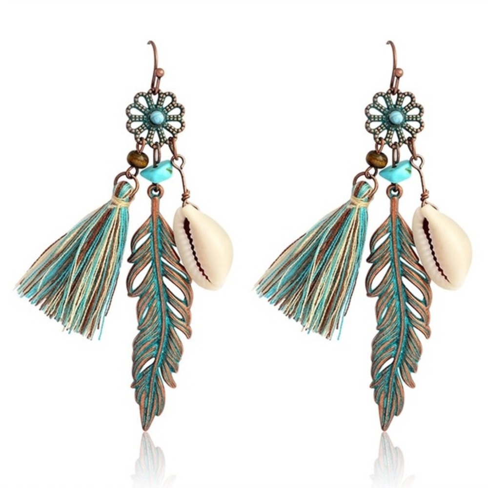 Shell Dangle Earrings - Picture 2 of 4